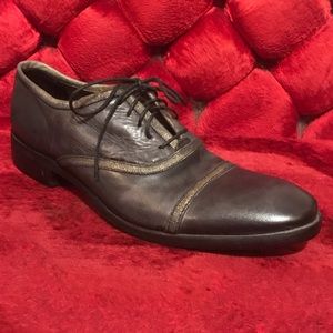 JOHN VARVATOS black shoes with gold trim